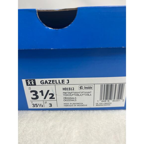 Adidas Kid’s Size 3.5 Gazelle J H01512 NIB - Picture 6 of 6